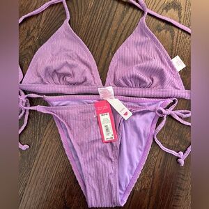 New with tags purple sparkle bikini triangle top